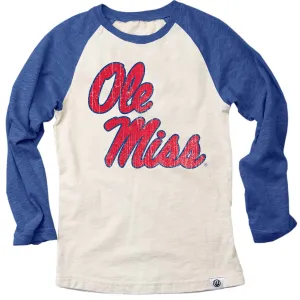 Ole Miss Rebels Youth Girls Raglan