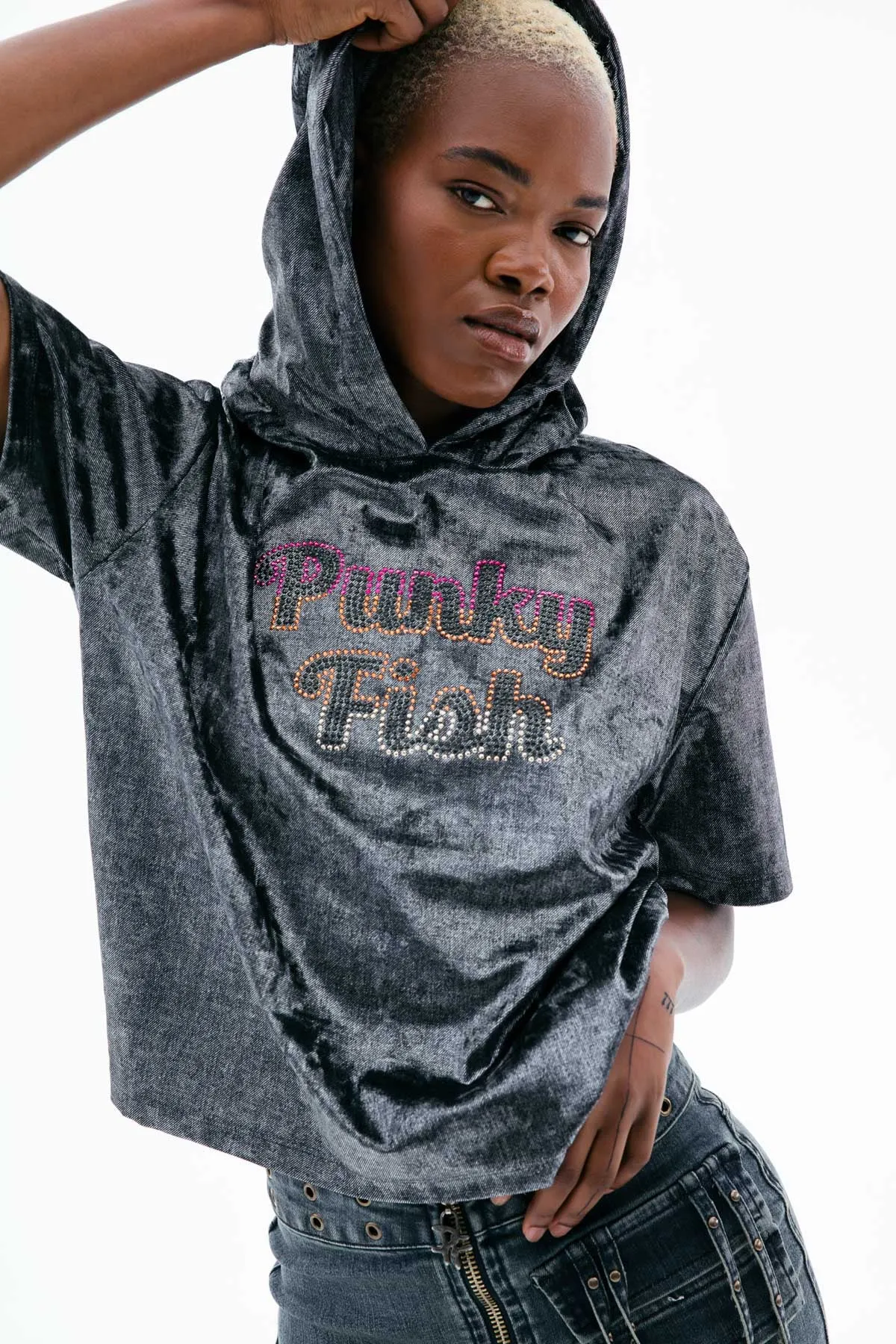 Oversize Hood T-Shirt Metallic Grey