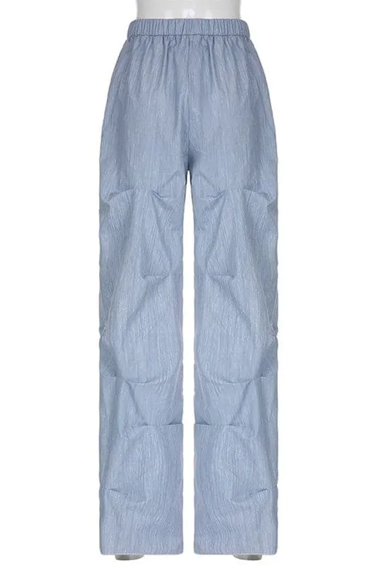 PA015 Ruched High Waist Casual Pants