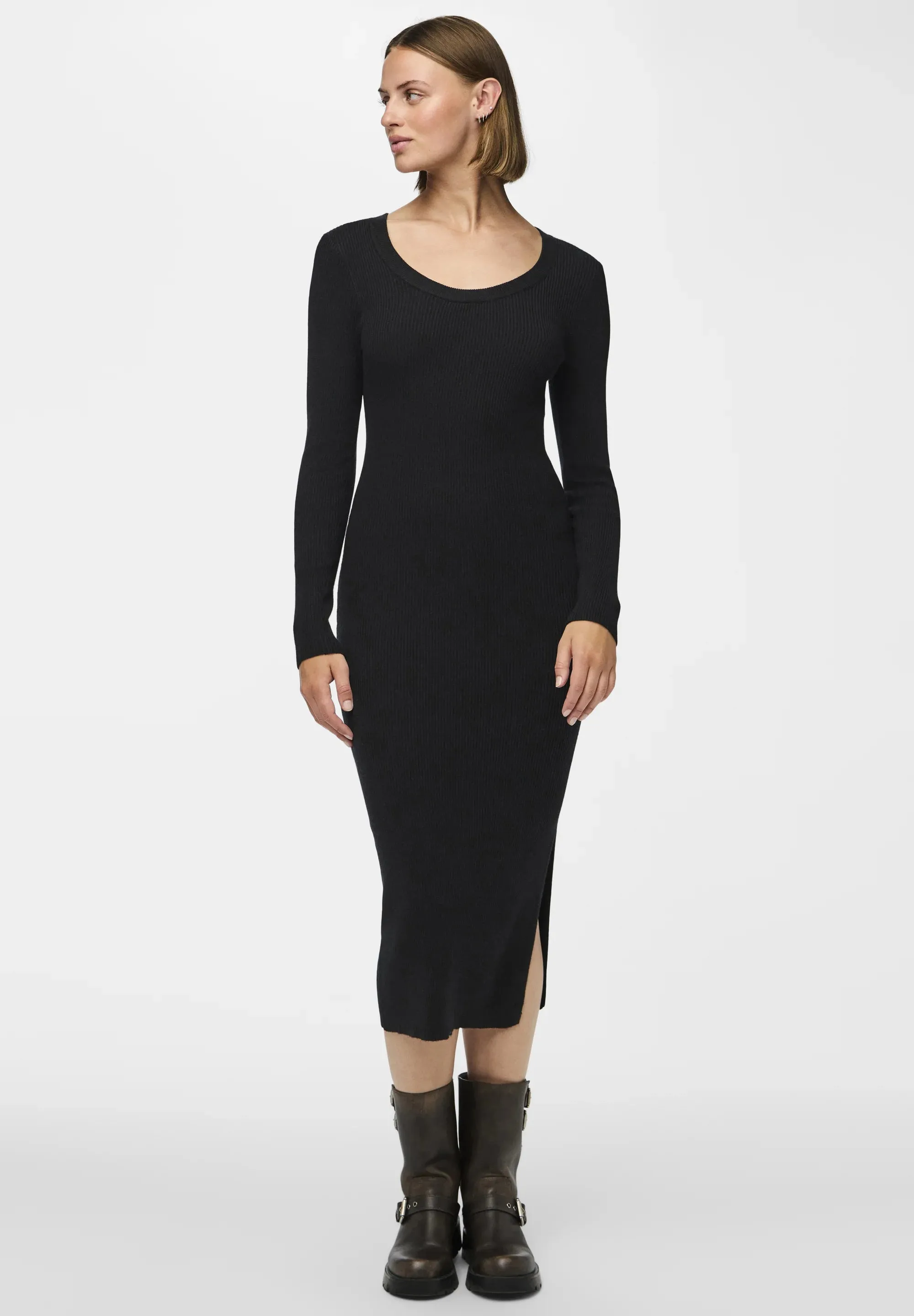 Pcmira Ls midi knit dress