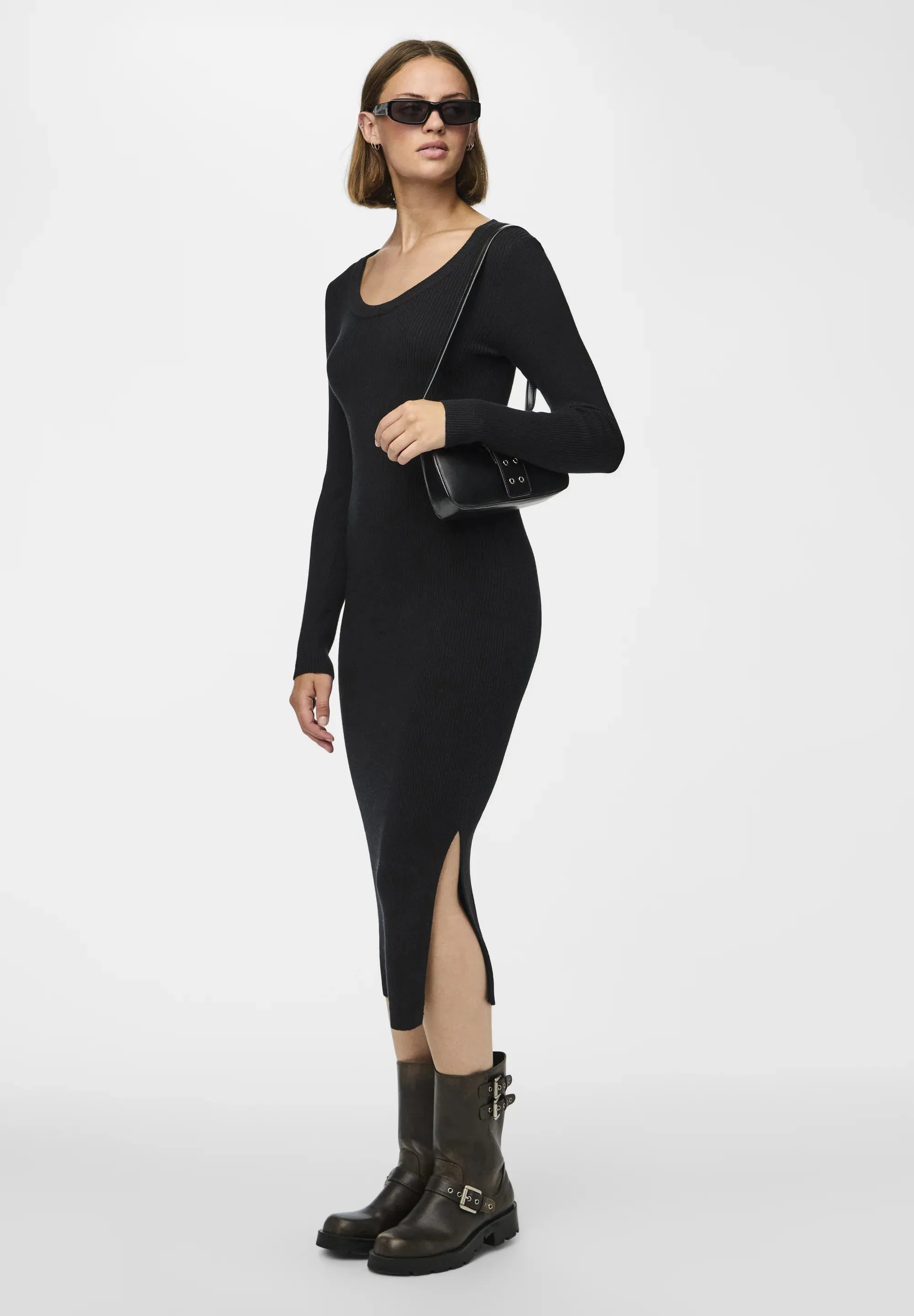 Pcmira Ls midi knit dress