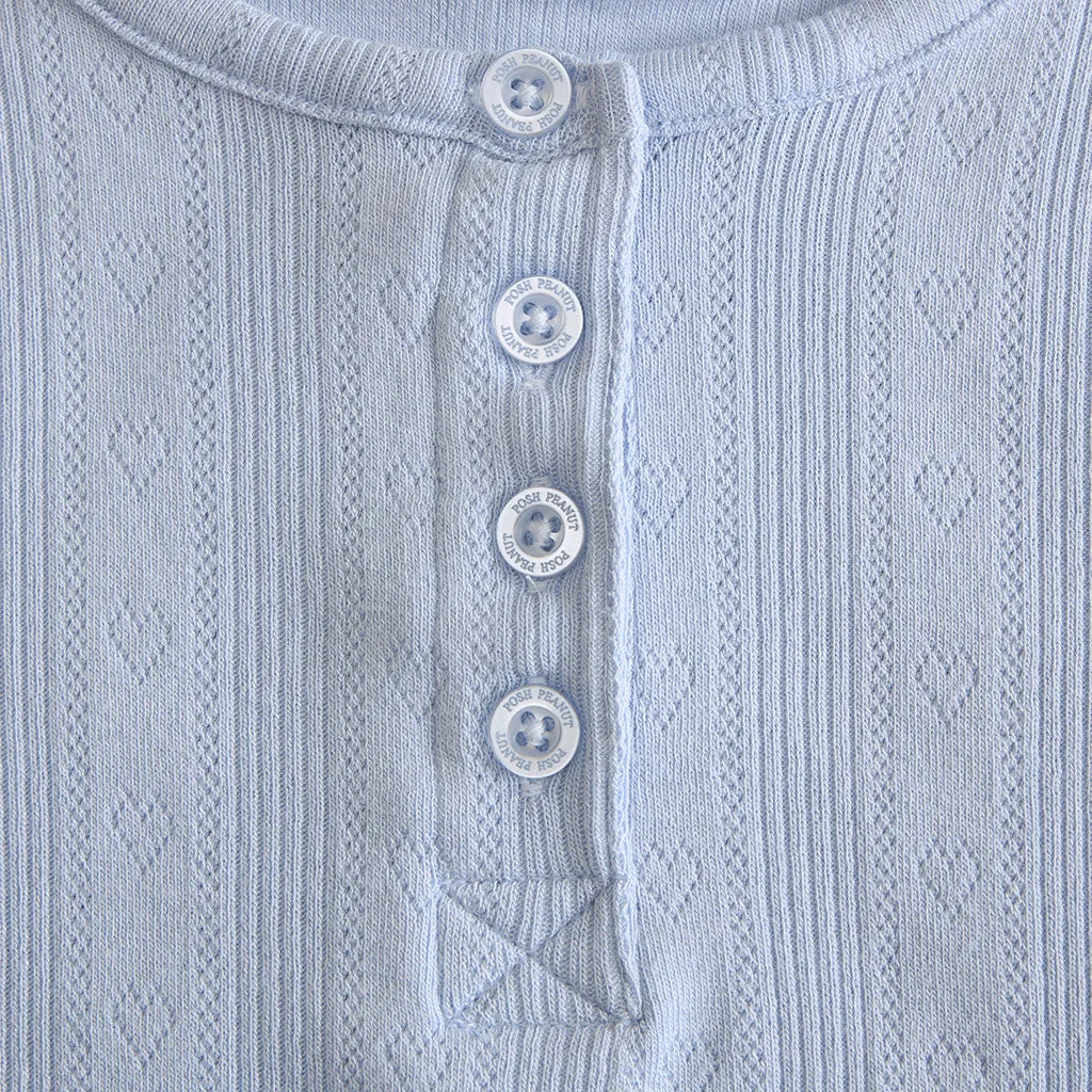 Periwinkle Pointelle Henley Top