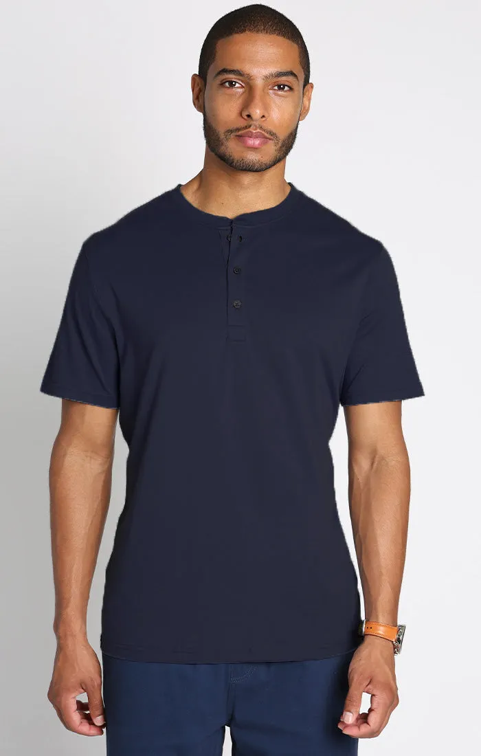 Pima Cotton Short Sleeve Henley