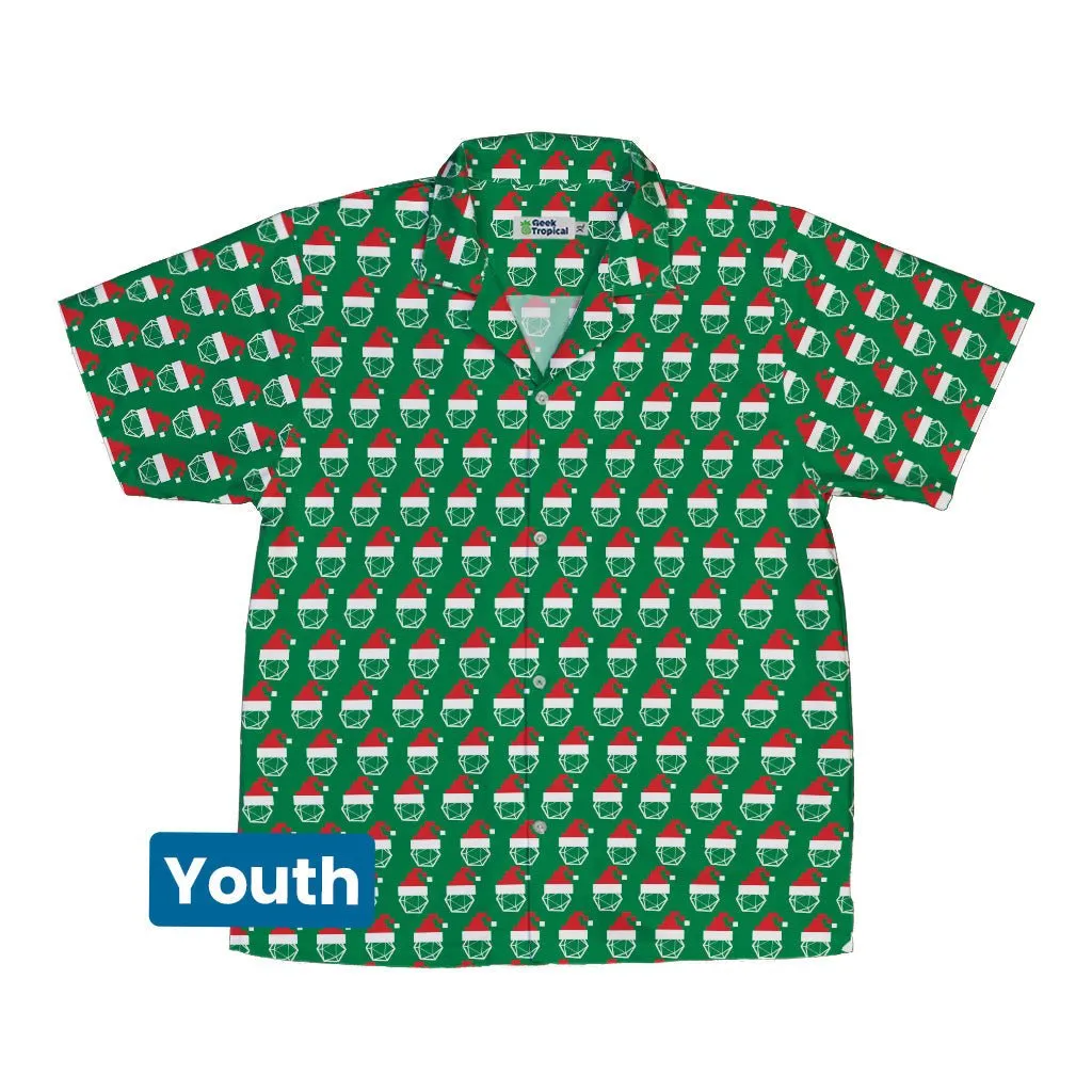 Pixel Santa Hats Dice Youth Hawaiian Shirt