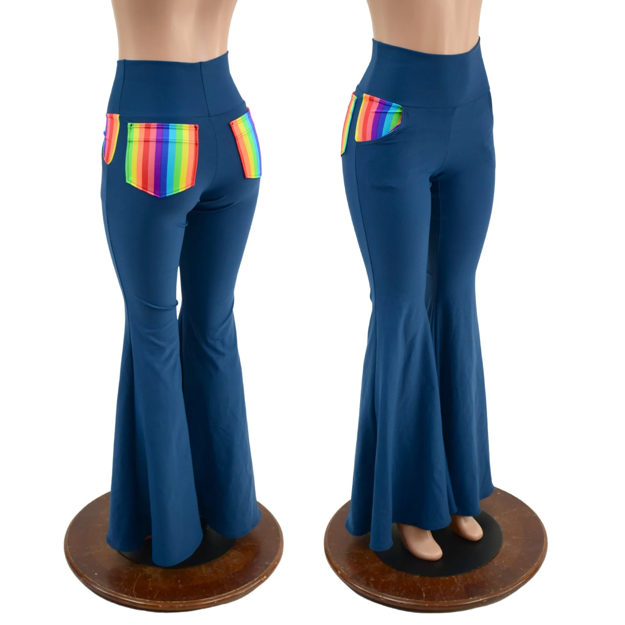 Poseidon High Waist Solar Flares with Rainbow Pockets