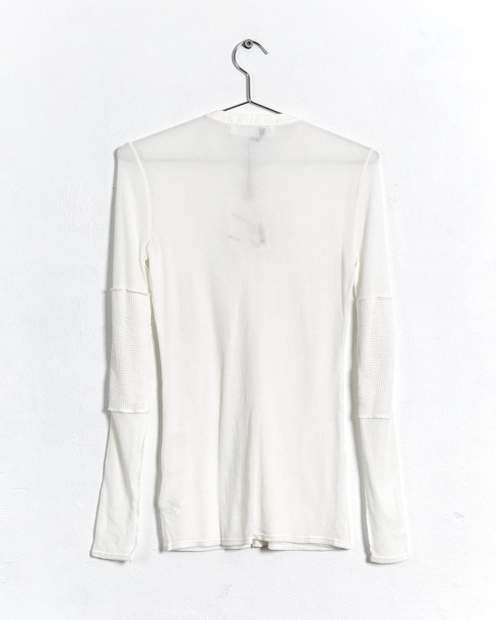 Proenza Schouler long sleeve henley top, white, 6