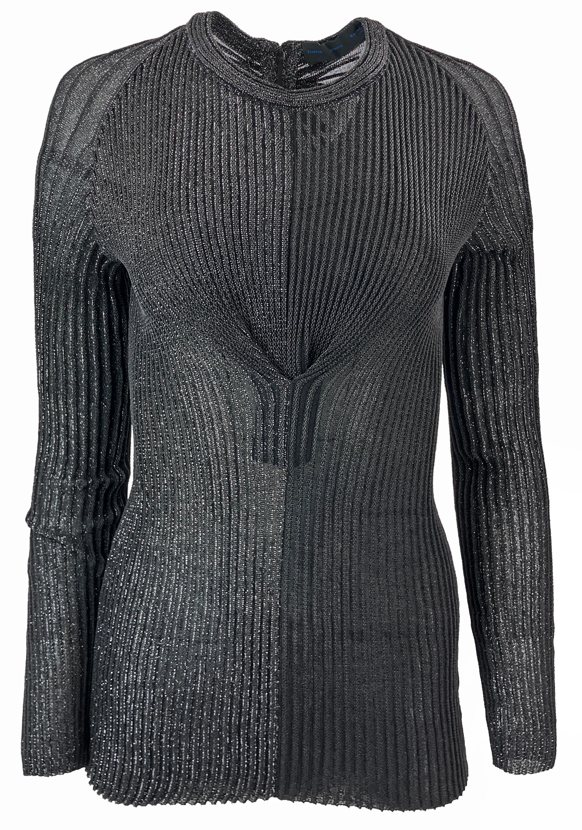 Proenza Schouler Metallic Rib Sweater in Black