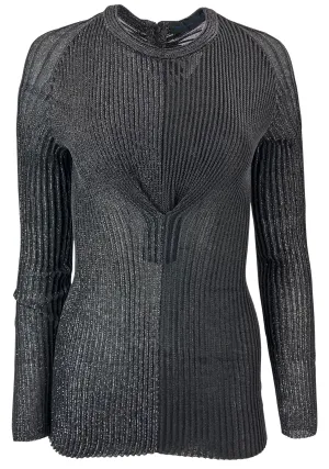 Proenza Schouler Metallic Rib Sweater in Black