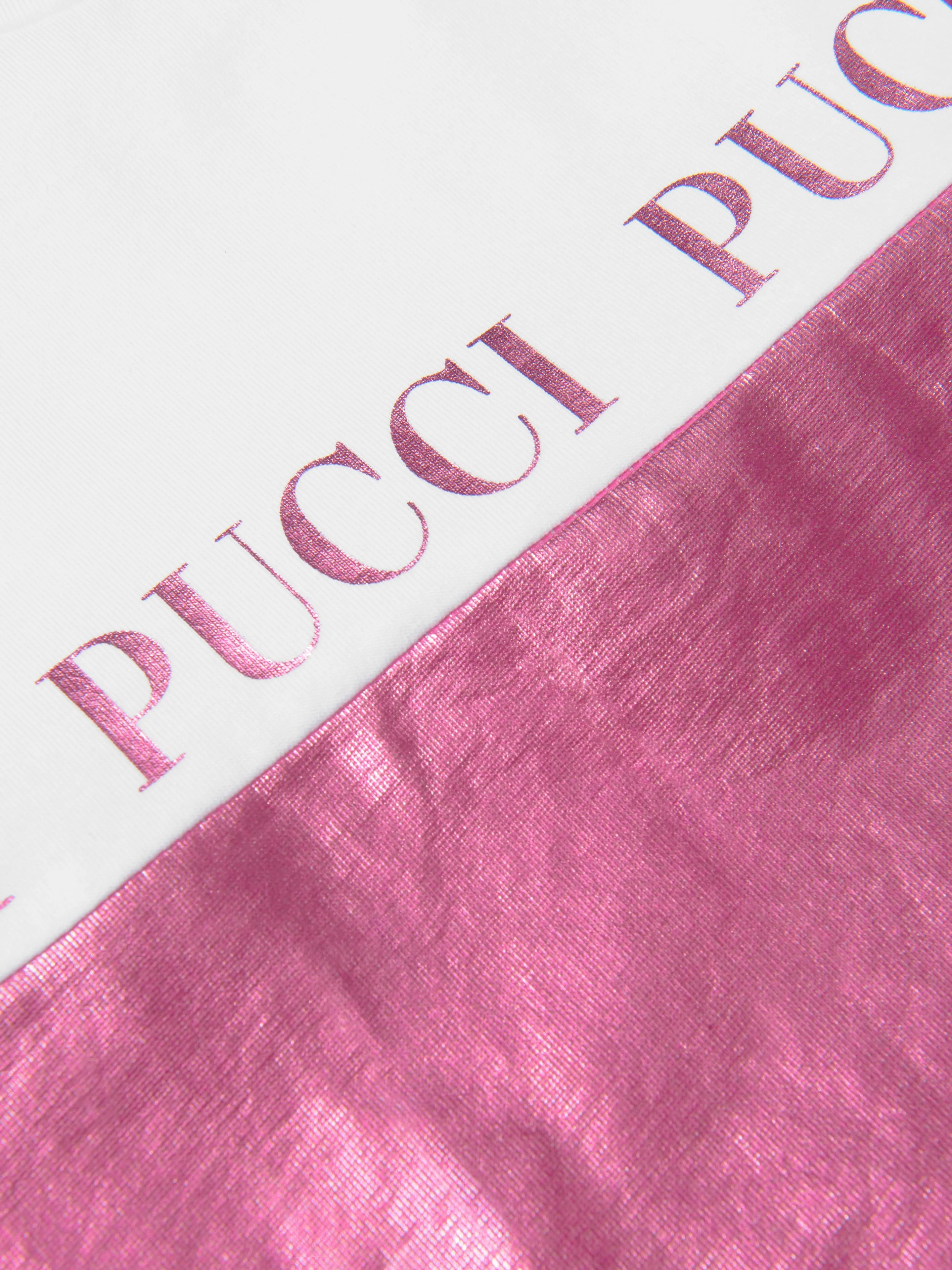 Pucci Girls Metallic Logo Dress