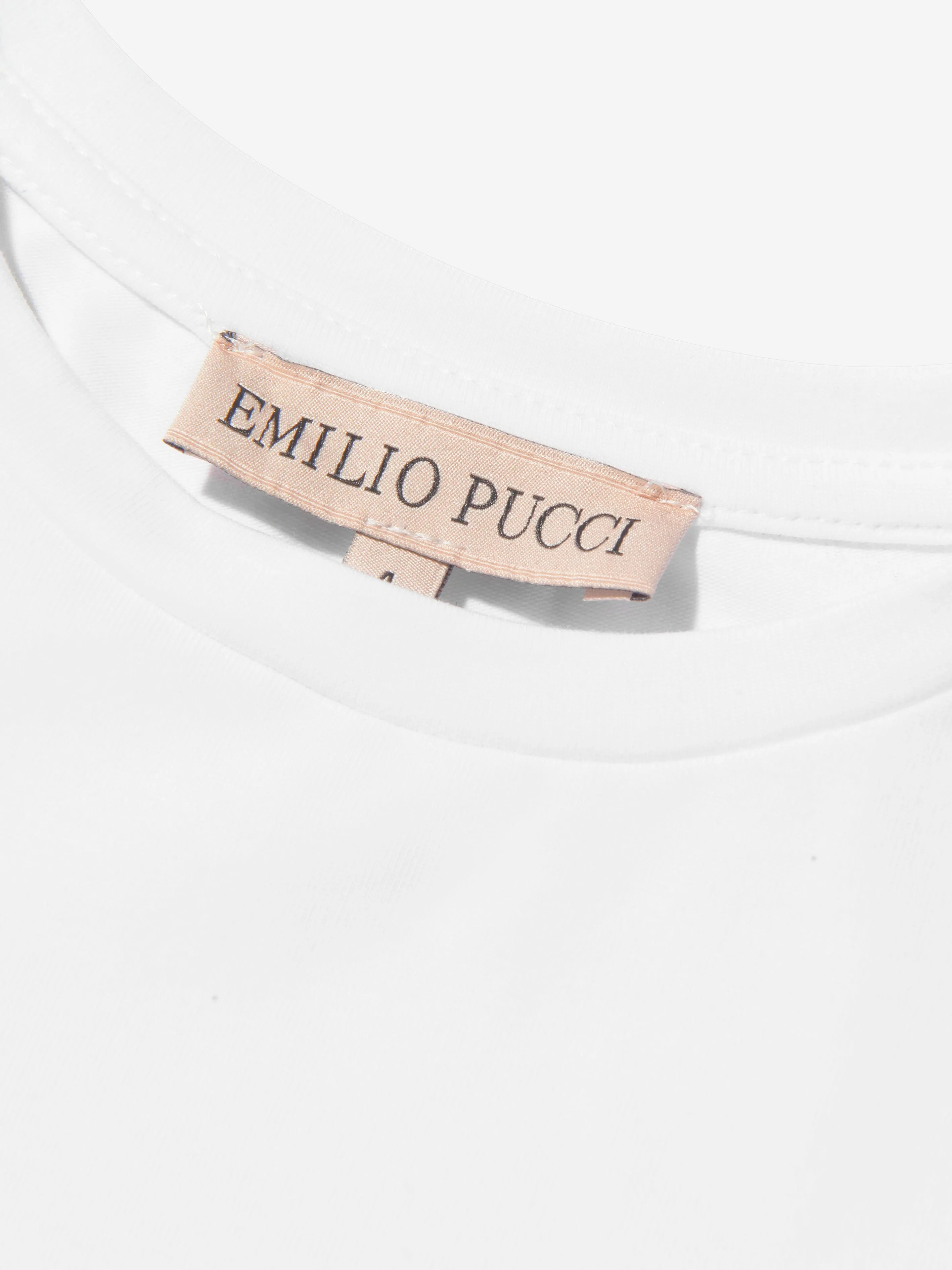 Pucci Girls Metallic Logo T-Shirt