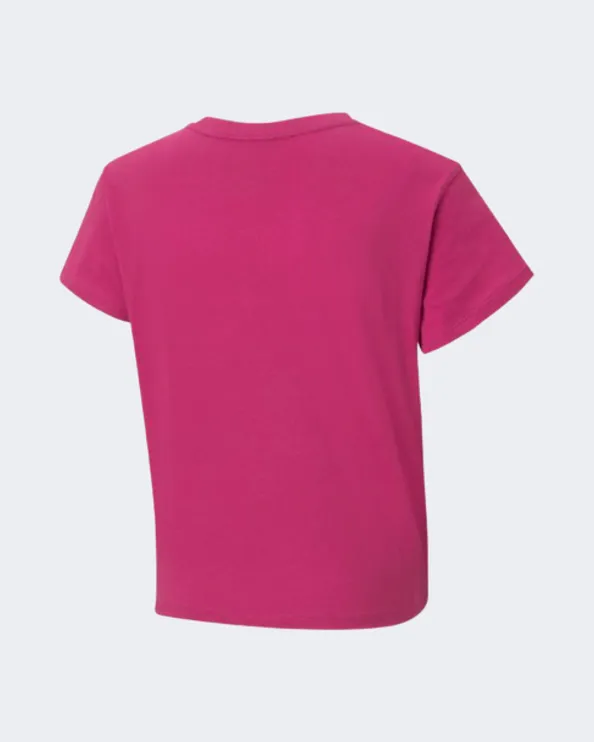 Puma Essentials Logo Knotted Girls Lifestyle T-Shirt Fuchsia