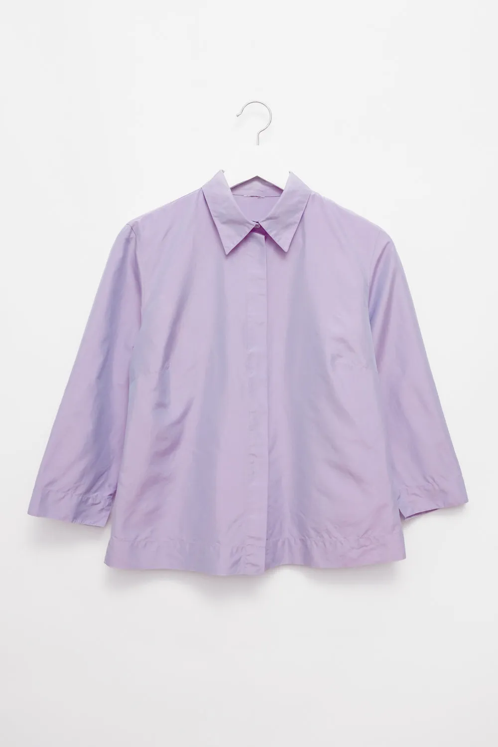 PURE SILK METALLIC LILAC SHIRT JACKET