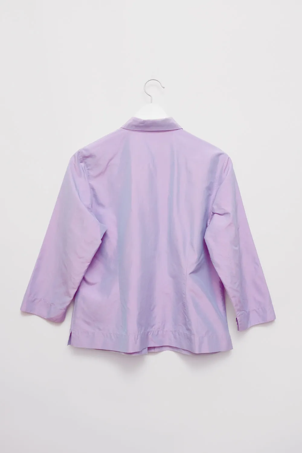 PURE SILK METALLIC LILAC SHIRT JACKET