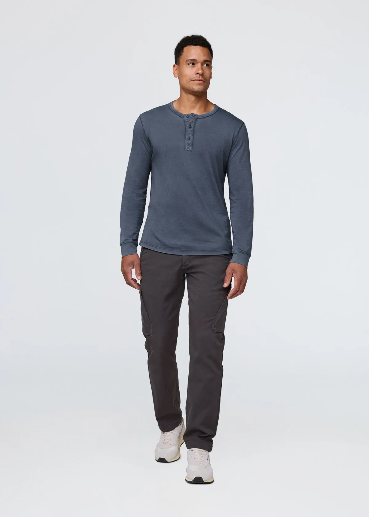 PurePima Vintage Henley - Washed Indigo