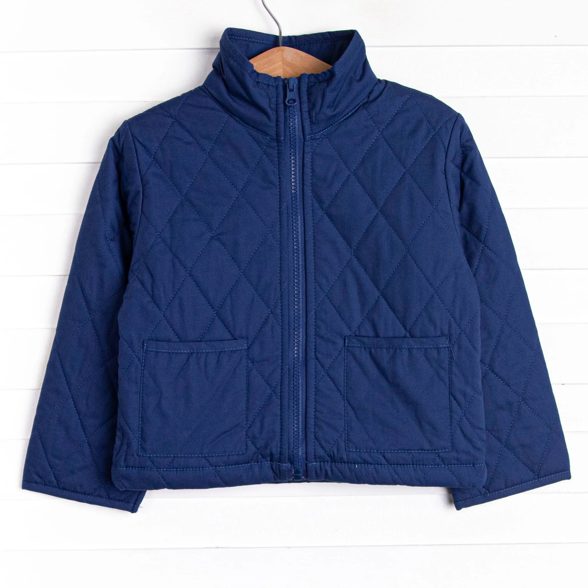 Quilted Coat, Navy