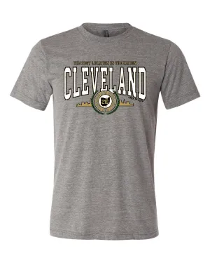 "Cleveland Metallic Gold" Design on Gray