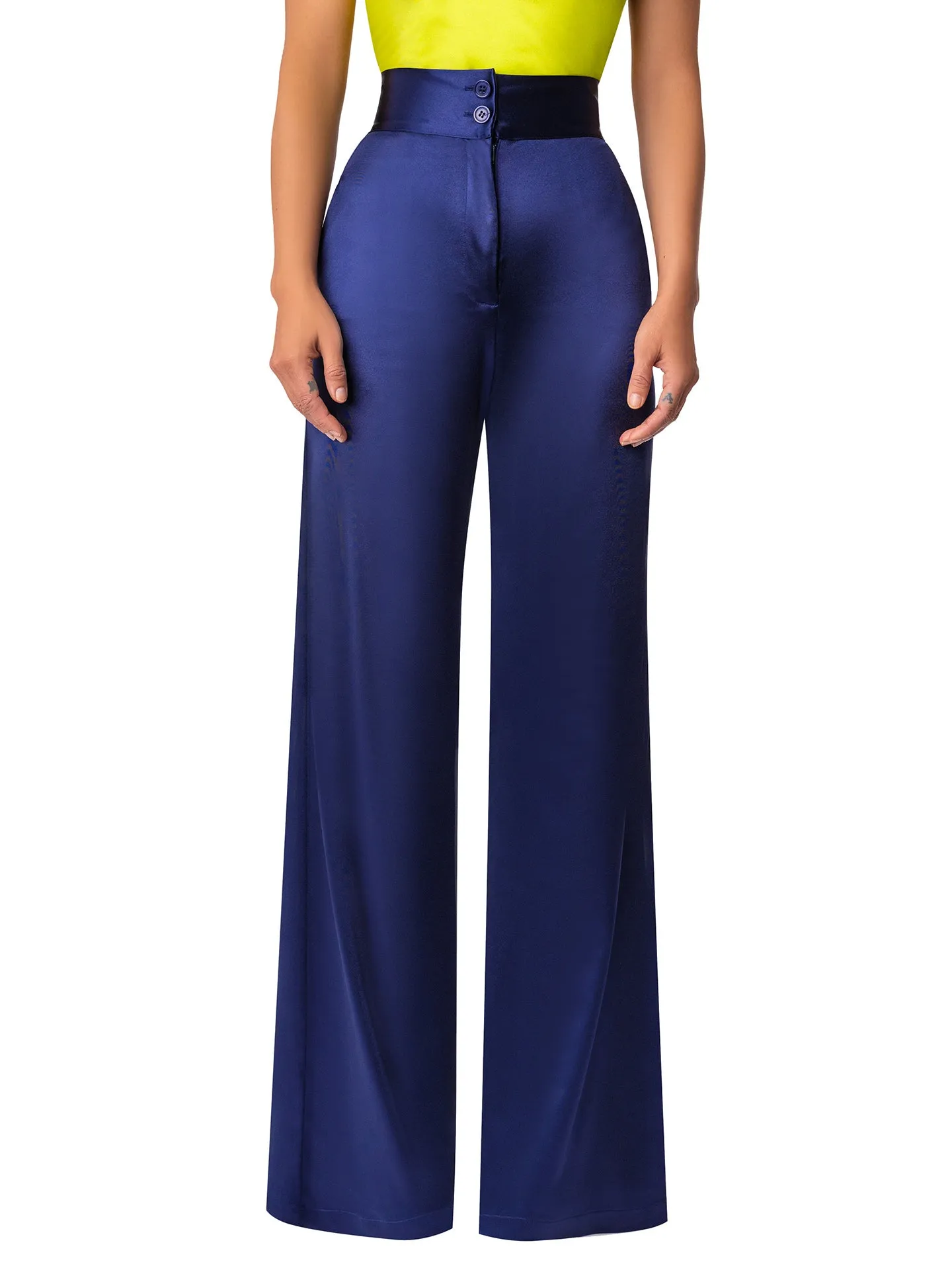 "Larimar" Navy High Waist Pants