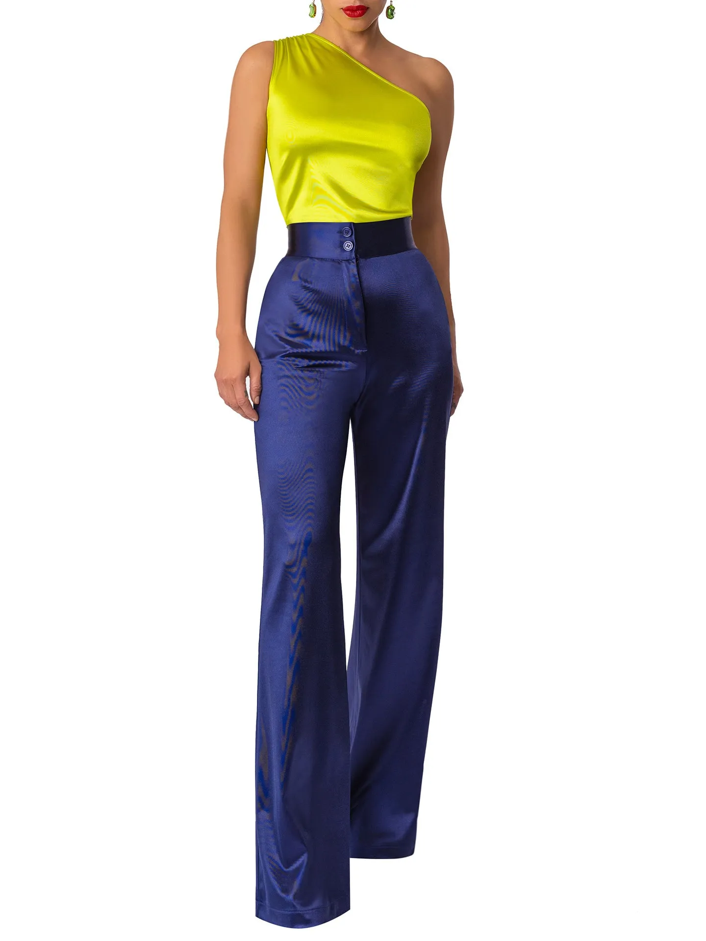 "Larimar" Navy High Waist Pants