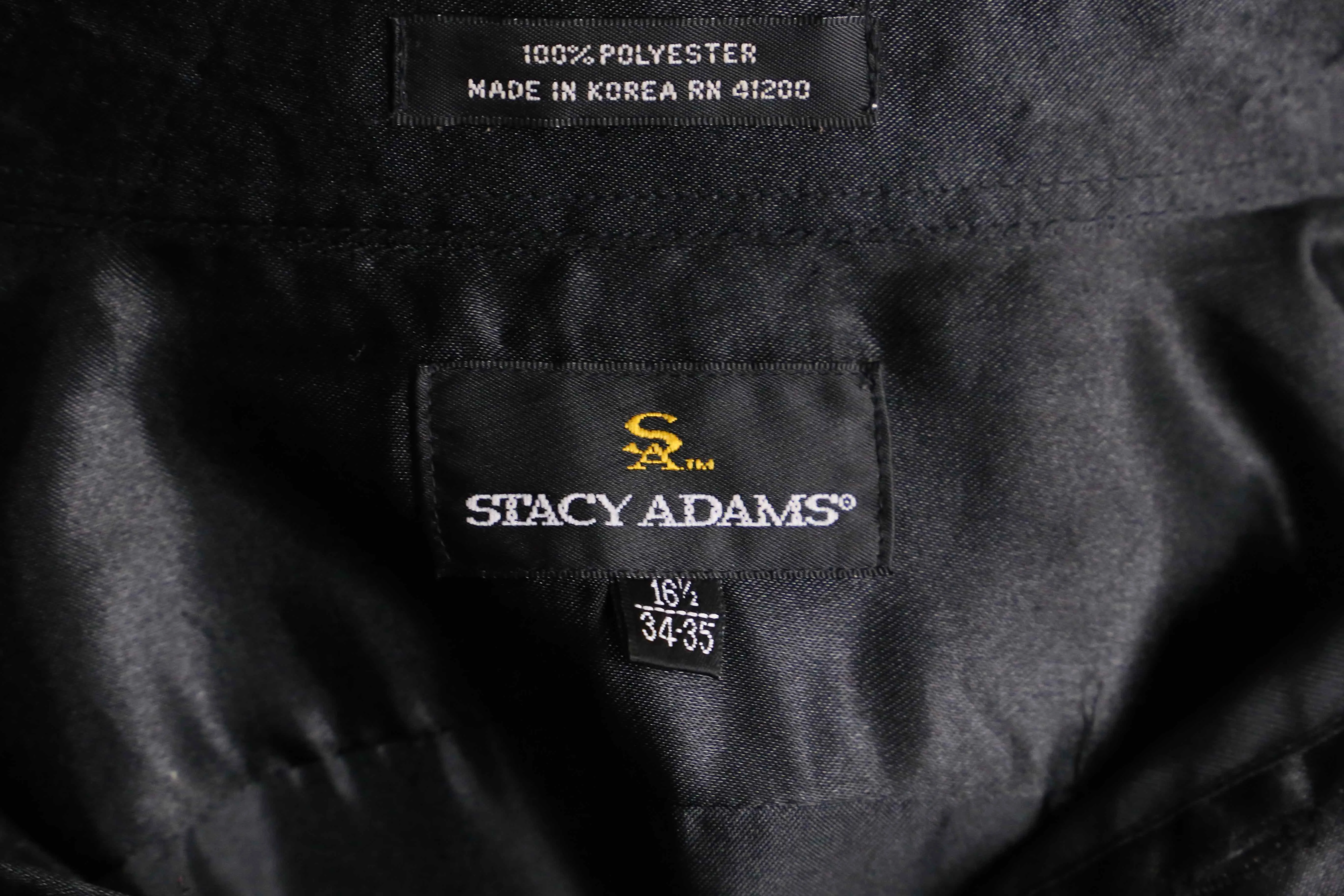 "STACY ADAMS" all black metallic dress shirt