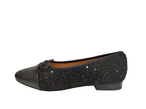 Ralph Migel  Black Tweed Cap Toe Ballet Flat Shira