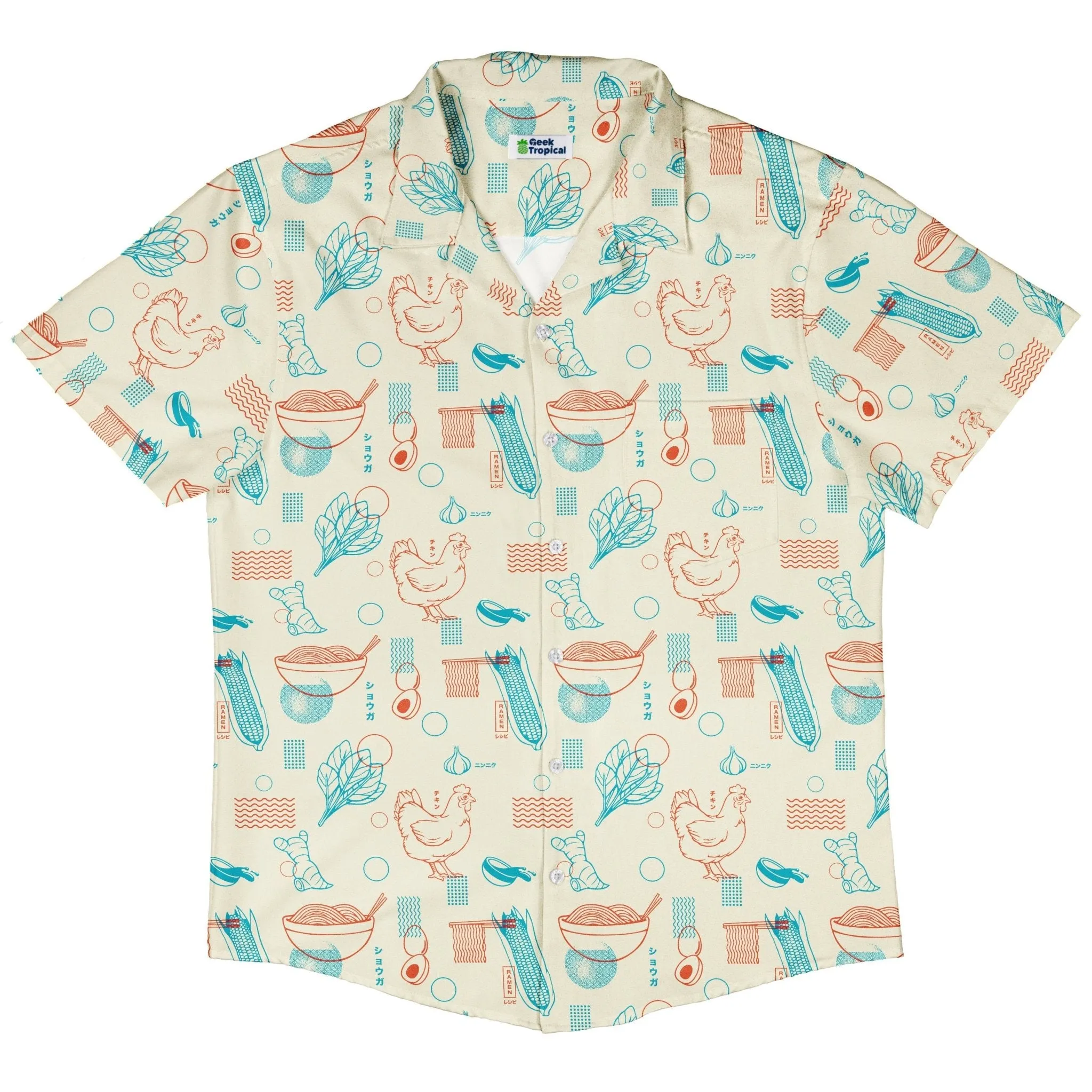 Ramen Recipe Japanese Button Up Shirt