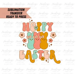 Ready To Press, Sublimation Transfers, DIY Shirt, Sublimation, Transfer Ready To Press, Hippie BOHO Pastel Happy Easter Heat Transfer Design