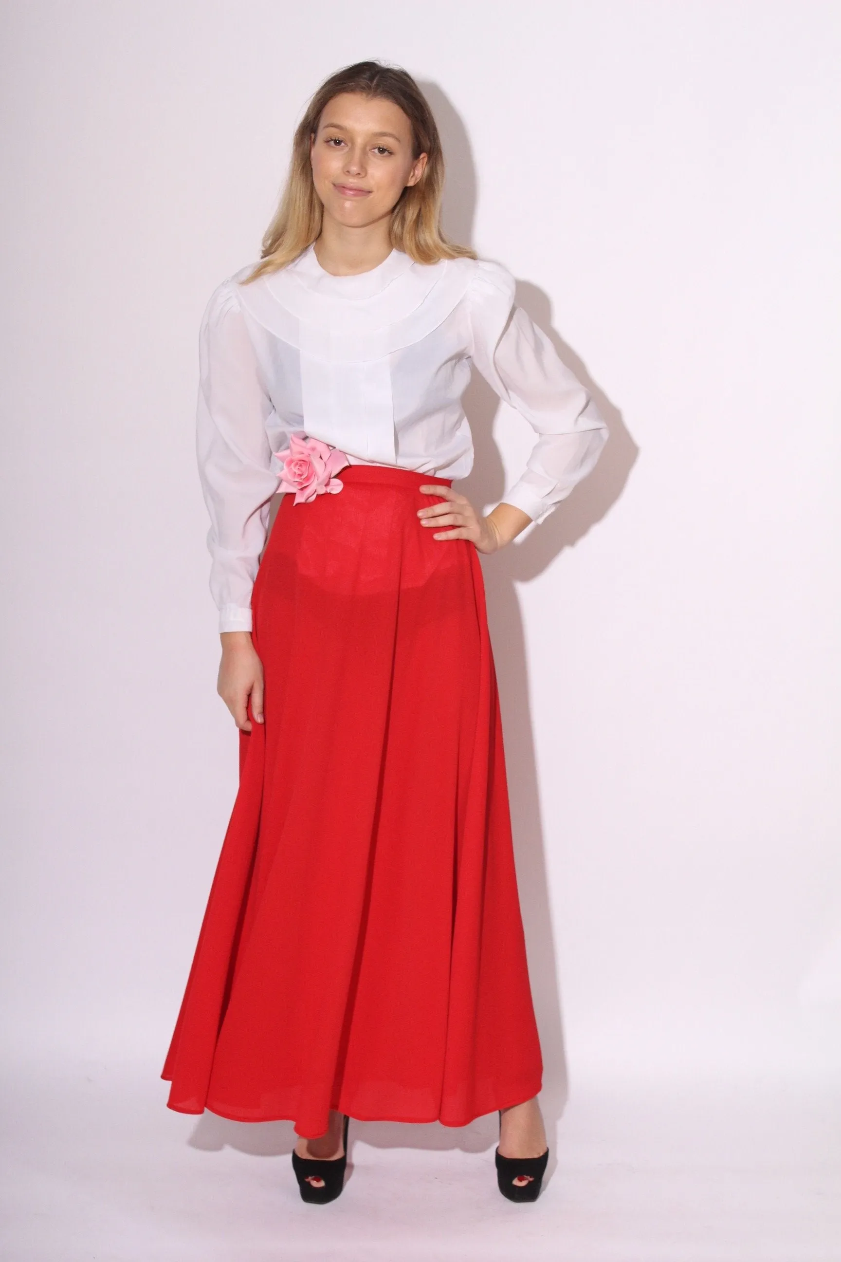 Red Maxi Skirt