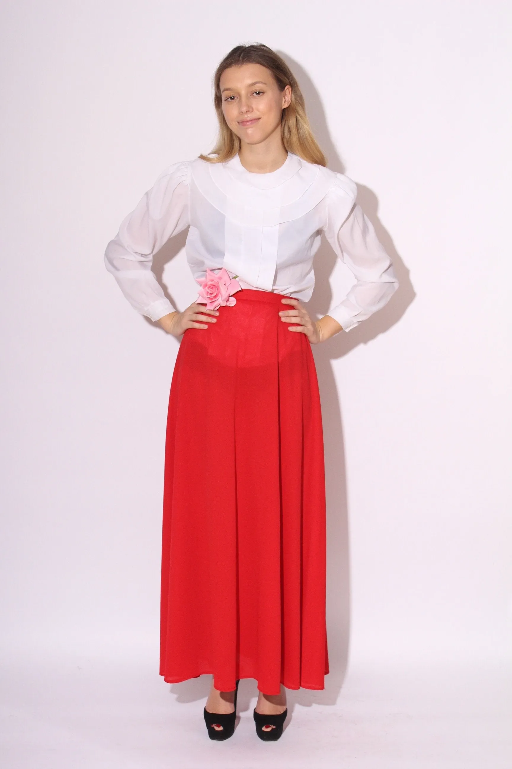 Red Maxi Skirt