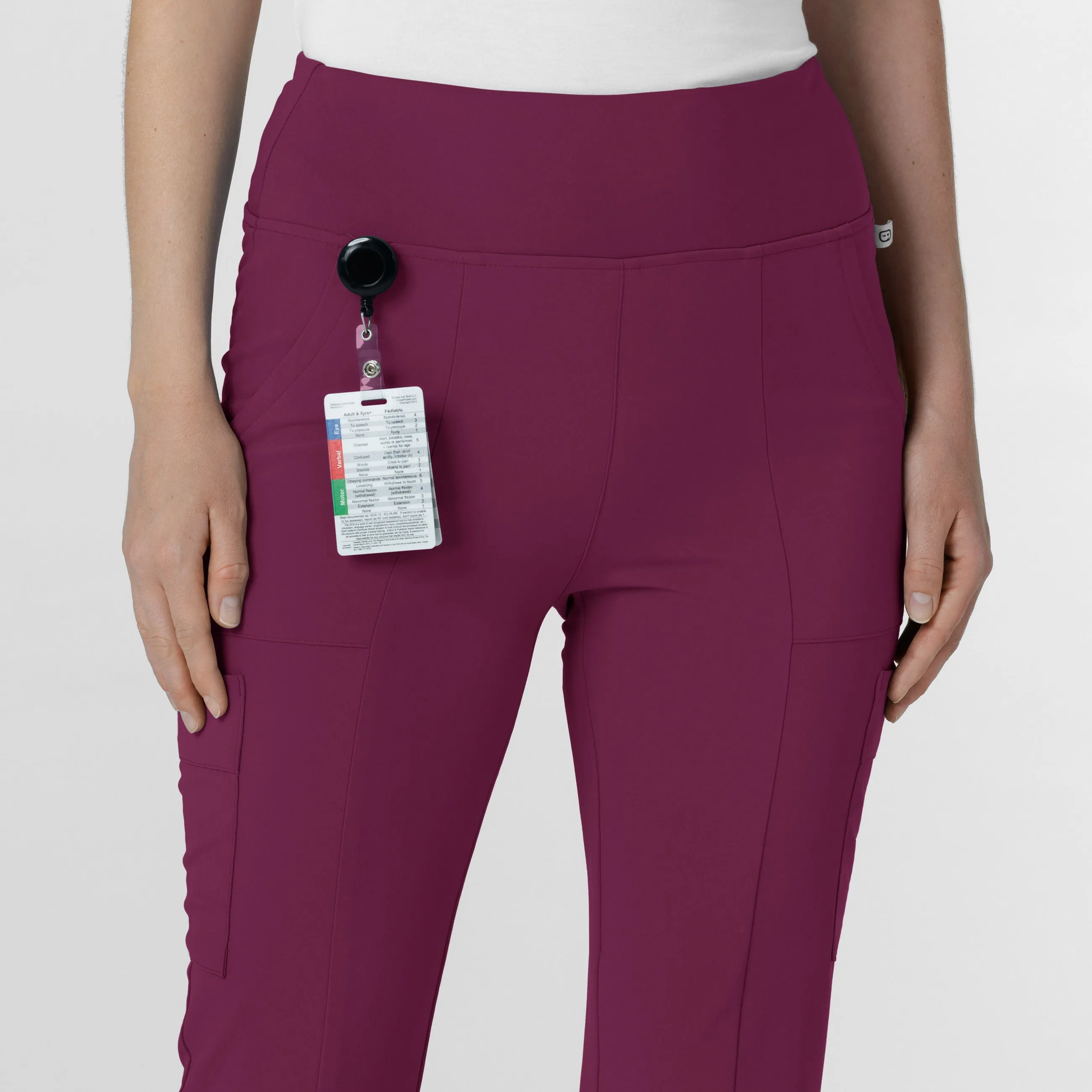 RENEW Women's Cargo Flare Scrub Pant - Wine