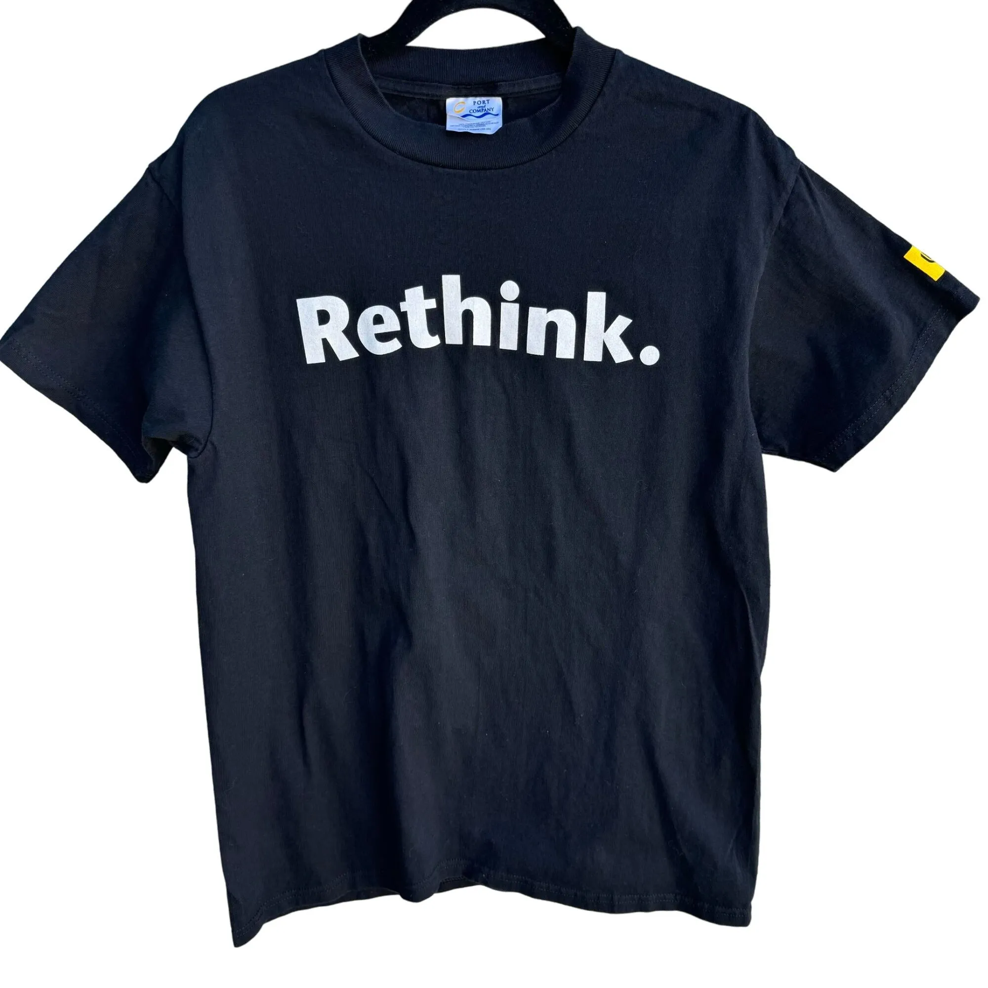 Rethink WaMu Logo Black Short Sleeve Port & Company Adult Cotton Tee Shirt - M