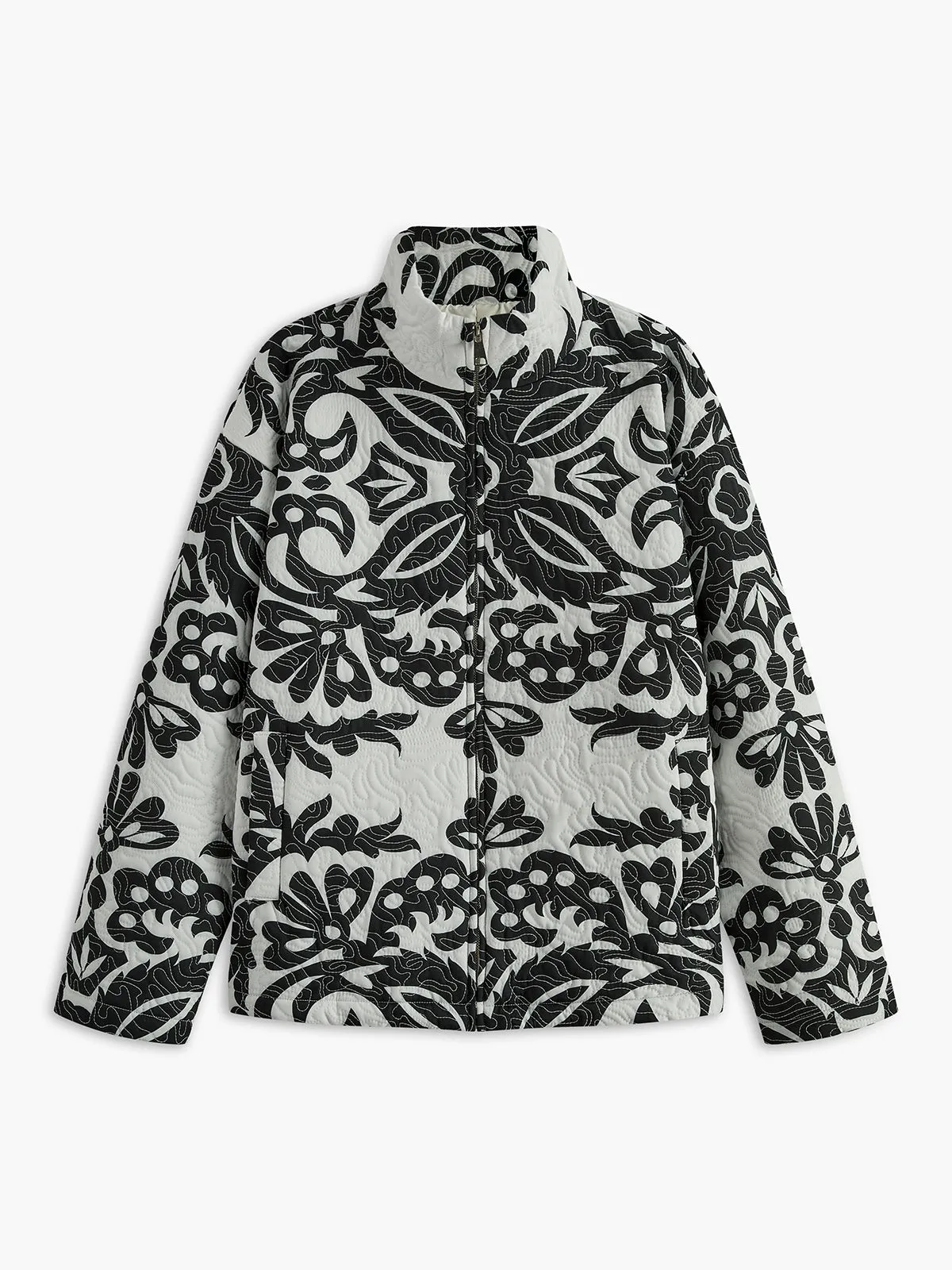 Retro Zipper Quilted Winter Coat