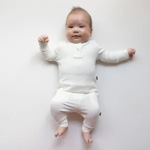 Ribbed Infant Henley Set in Cloud