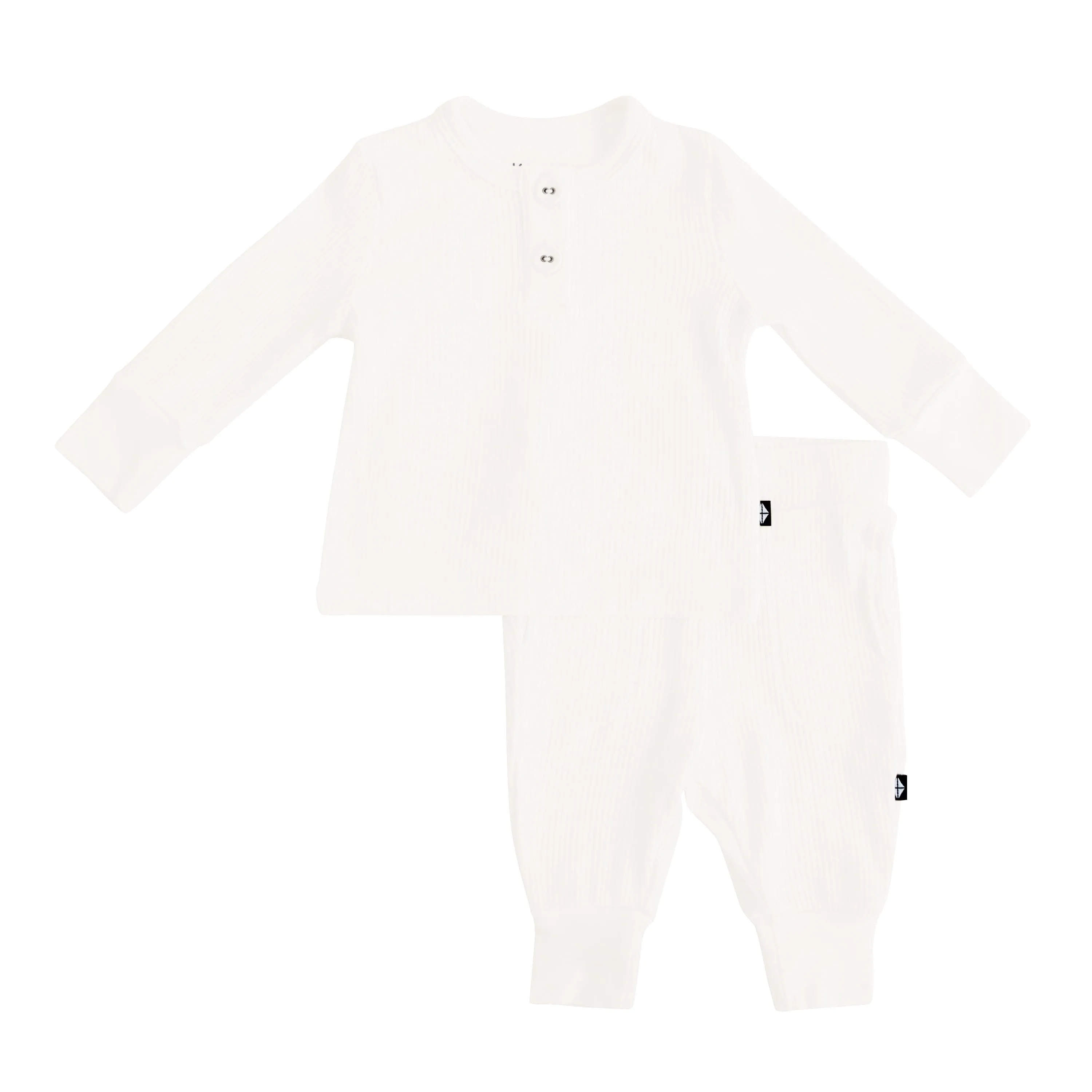 Ribbed Infant Henley Set in Cloud