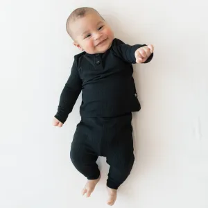 Ribbed Infant Henley Set in Midnight