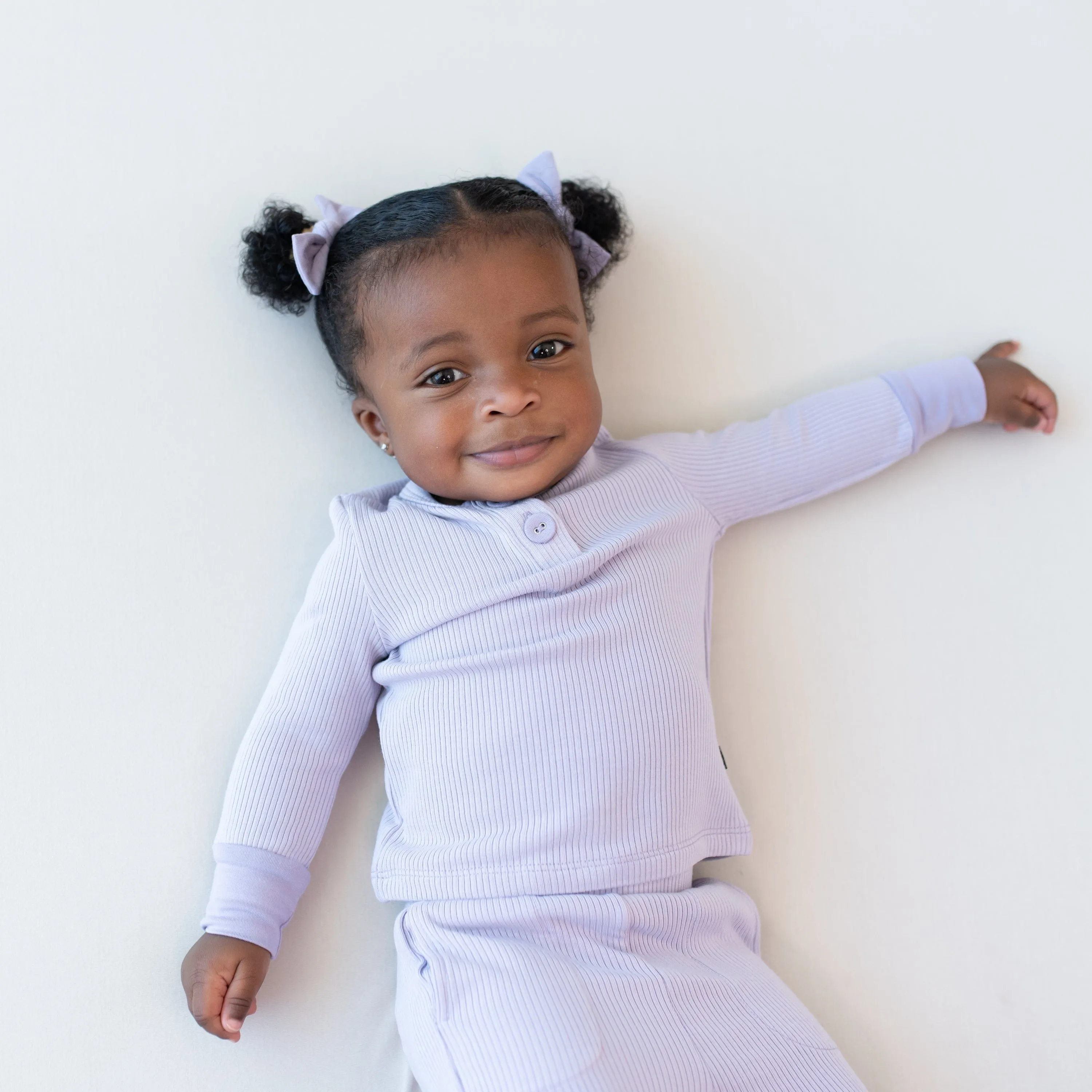 Ribbed Infant Henley Set in Taro