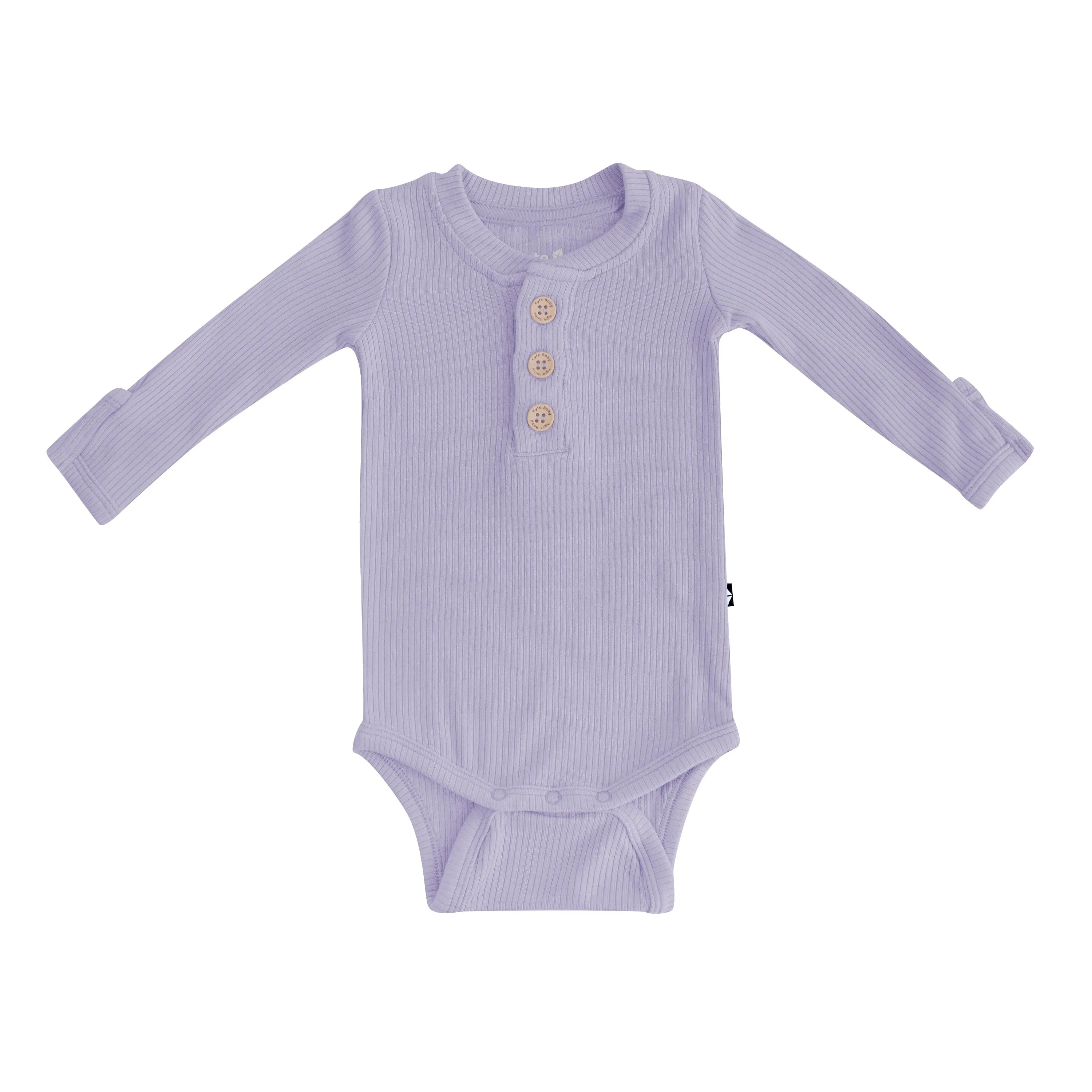 Ribbed Long Sleeve Henley Bodysuit in Taro