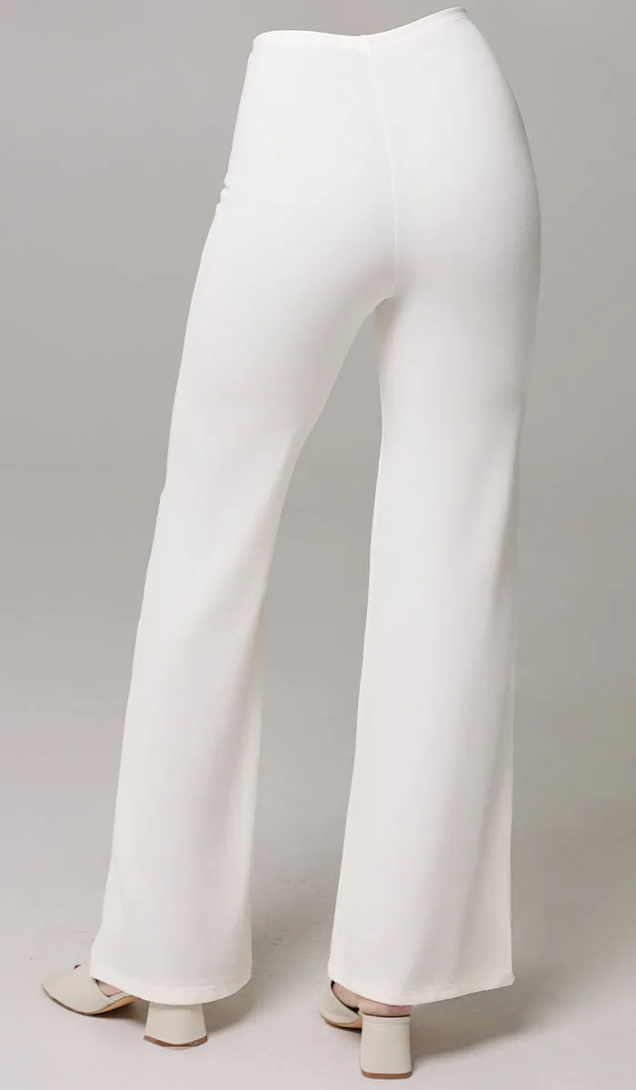 Riva Tailored Stretch Flared Pants - White