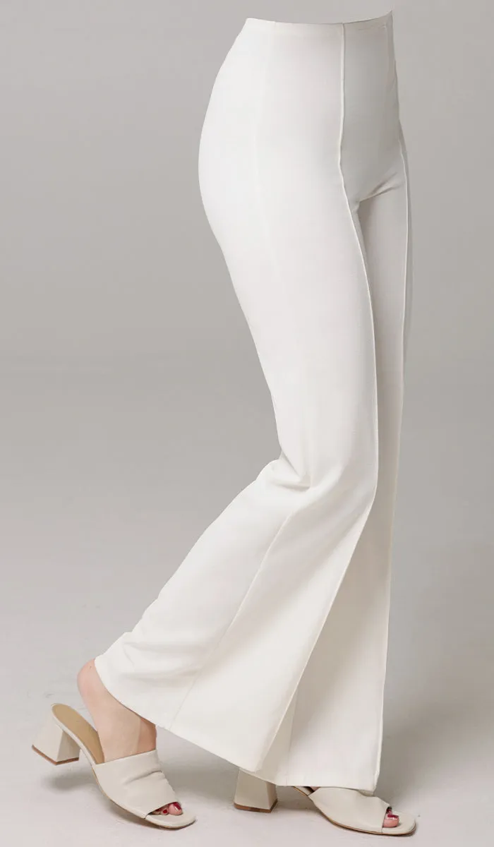 Riva Tailored Stretch Flared Pants - White