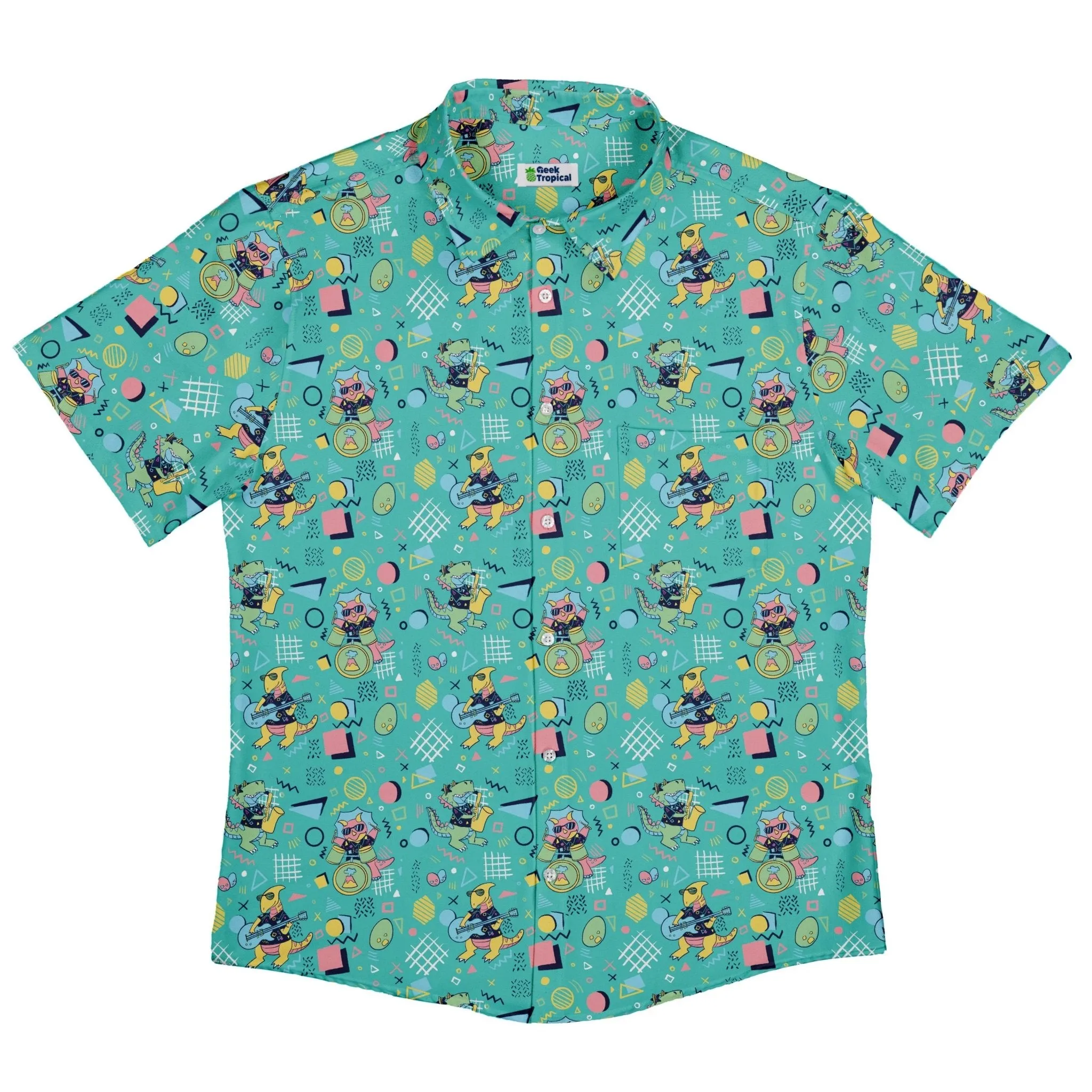 Rocking Dinosaurs Day Button Up Shirt