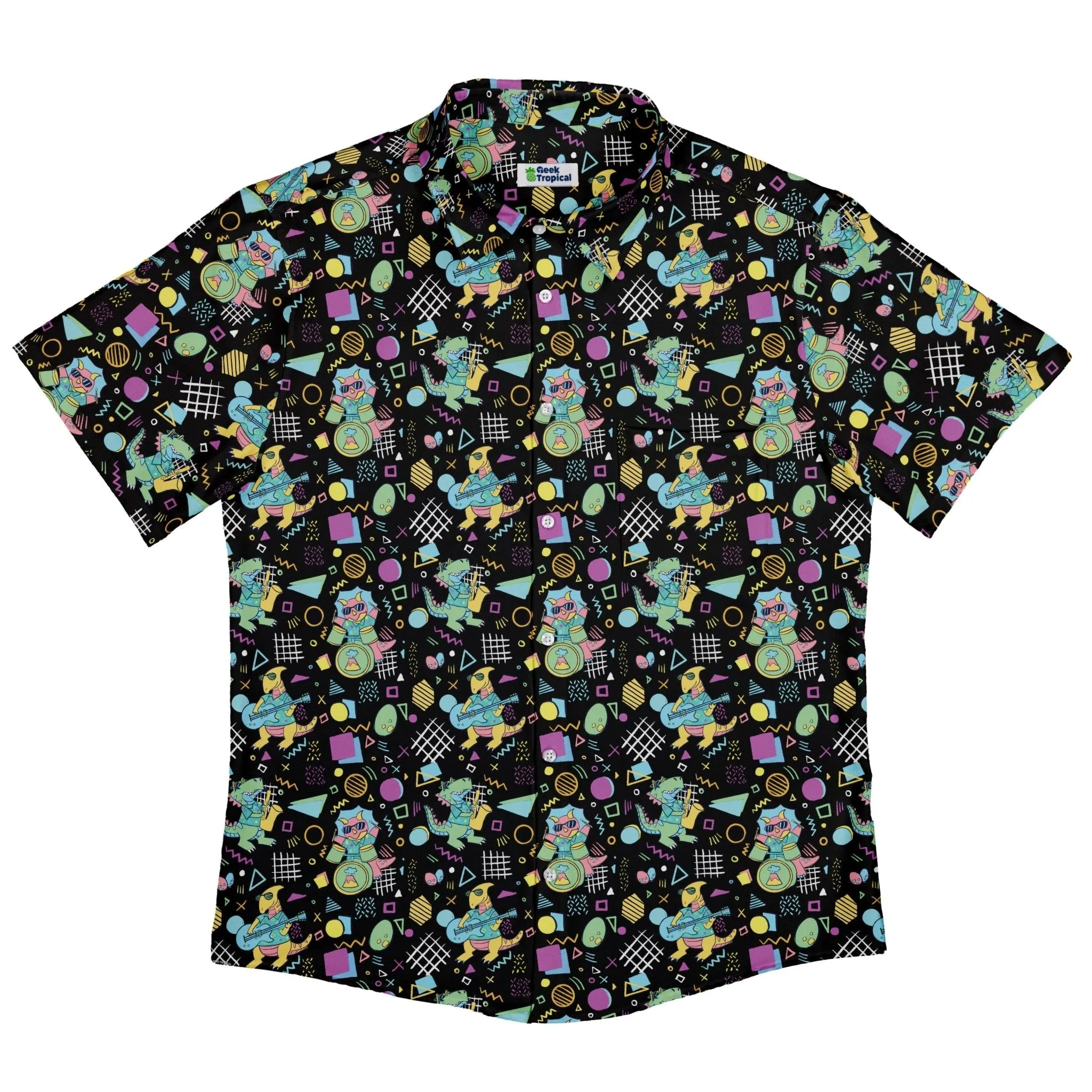 Rocking Dinosaurs Night Button Up Shirt