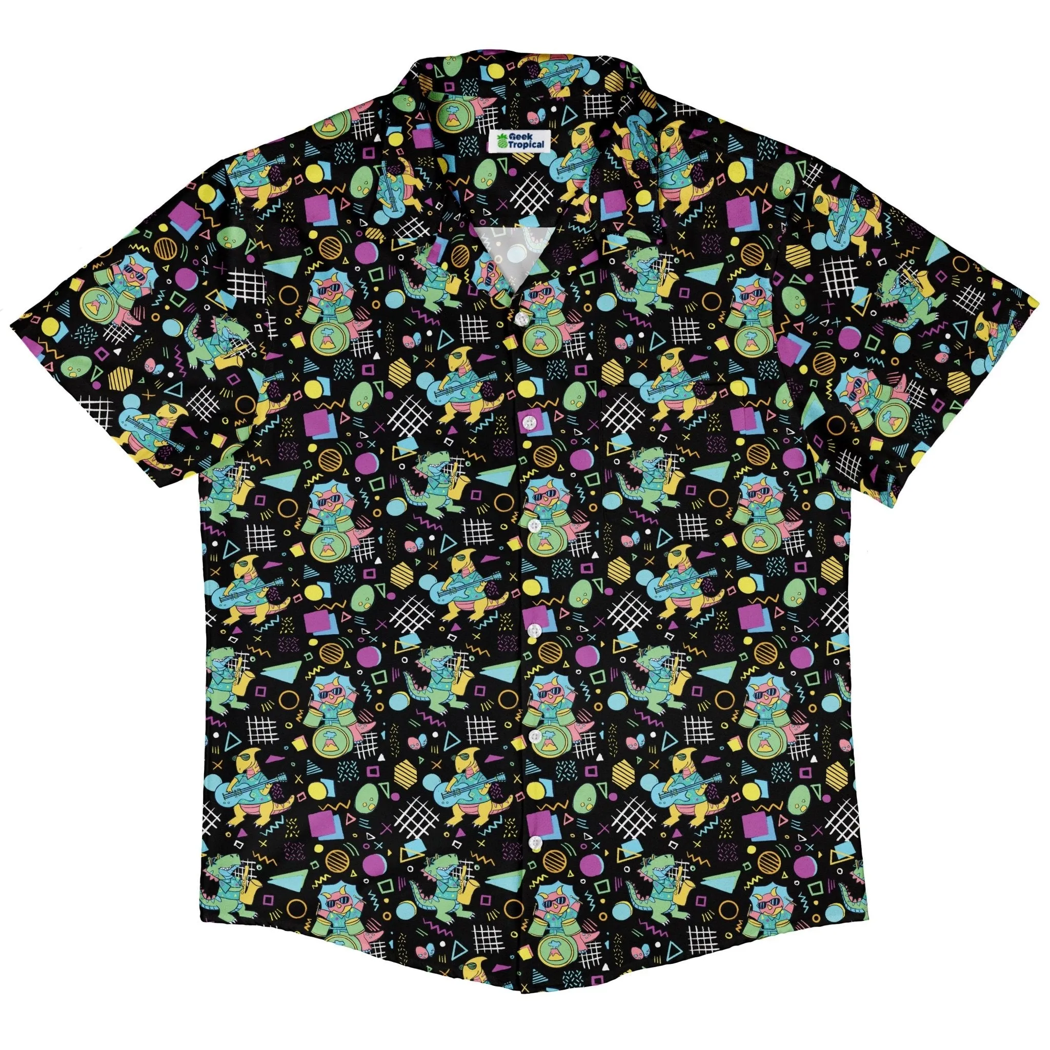 Rocking Dinosaurs Night Button Up Shirt