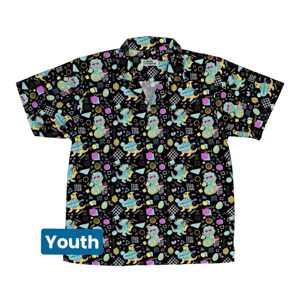 Rocking Dinosaurs Night Youth Hawaiian Shirt