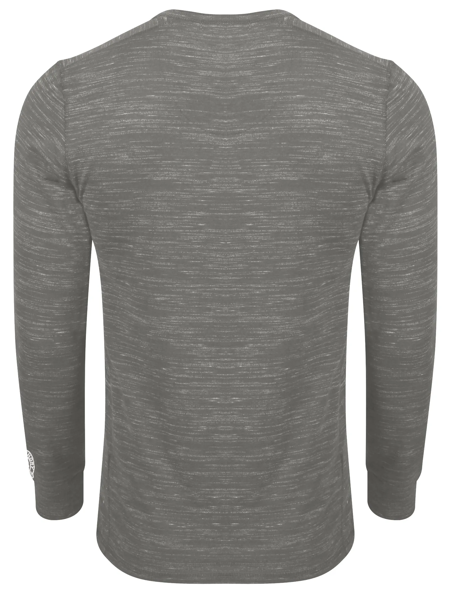 Roswell Peak Injection Marl Long Sleeve Henley Top in Antique Gunmetal - Tokyo Laundry