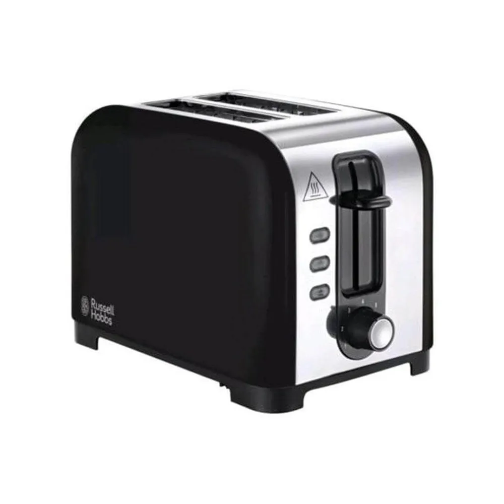 Russell Hobbs Henley 2 Slice Stainless Steel Toaster - Black