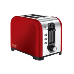 Russell Hobbs Henley 2 Slice Stainless Steel Toaster - Red