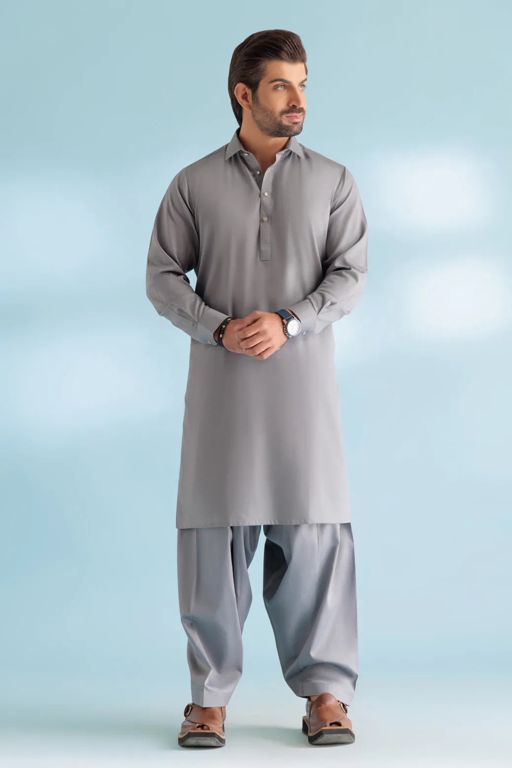 S-STEEL-BLENDED-KURTA SHALWAR - (KSRW23-023) BIN 53 M4