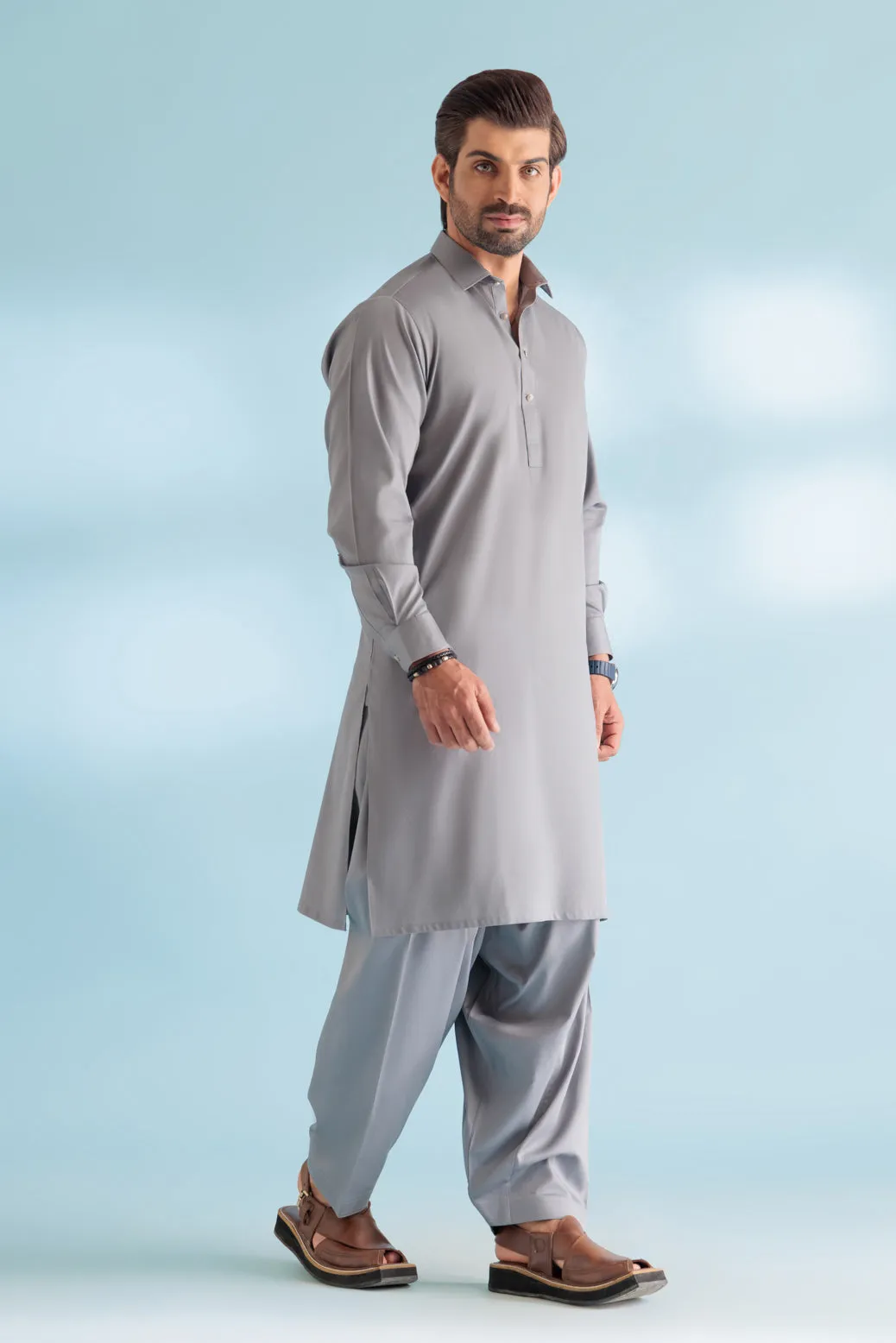 S-STEEL-BLENDED-KURTA SHALWAR - (KSRW23-023) BIN 53 M4