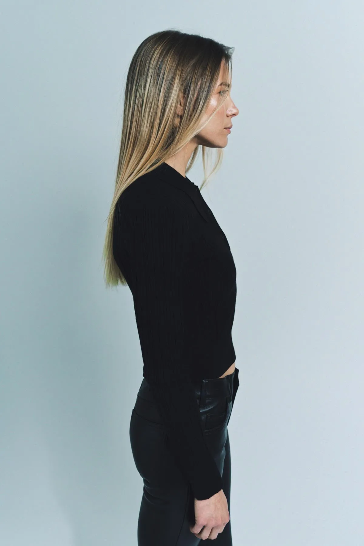 SABLYN | FRANCES CROPPED COLLARED HENLEY