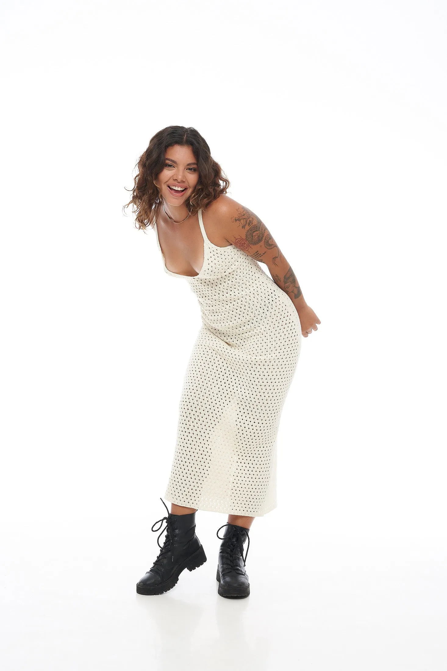 Sam Knitted Maxi Dress - White