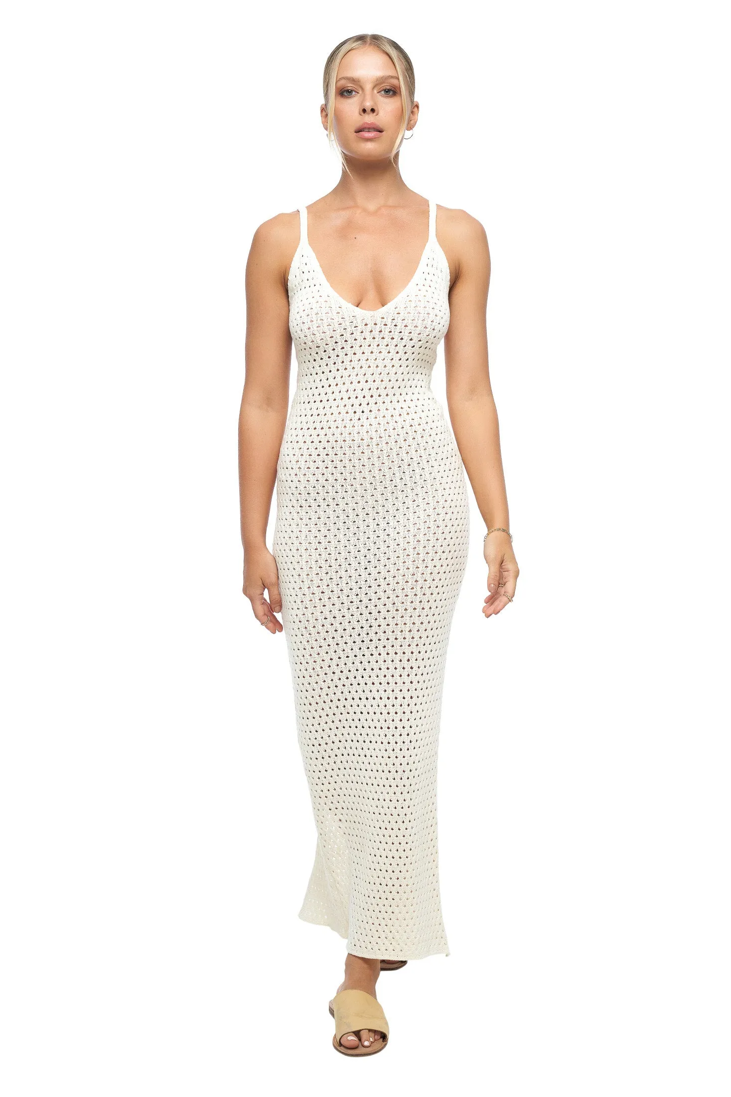 Sam Knitted Maxi Dress - White